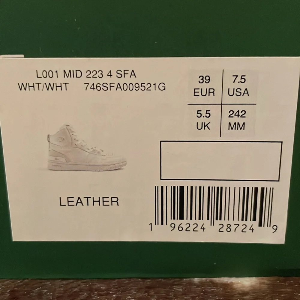 “Lacoste” White Mid Leather Sneakers! - Picture 2 of 9